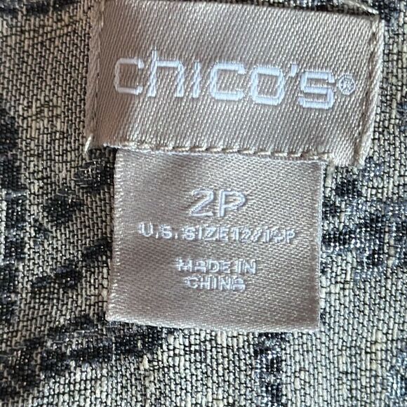 Chico’s Metallic Brocade Jacket w/ Faux Fur Cuffs | Size 2P (12/14P) - Picture 7 of 13